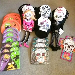 Brand new Halloween 19 piece Day of the Dead and Monster decor